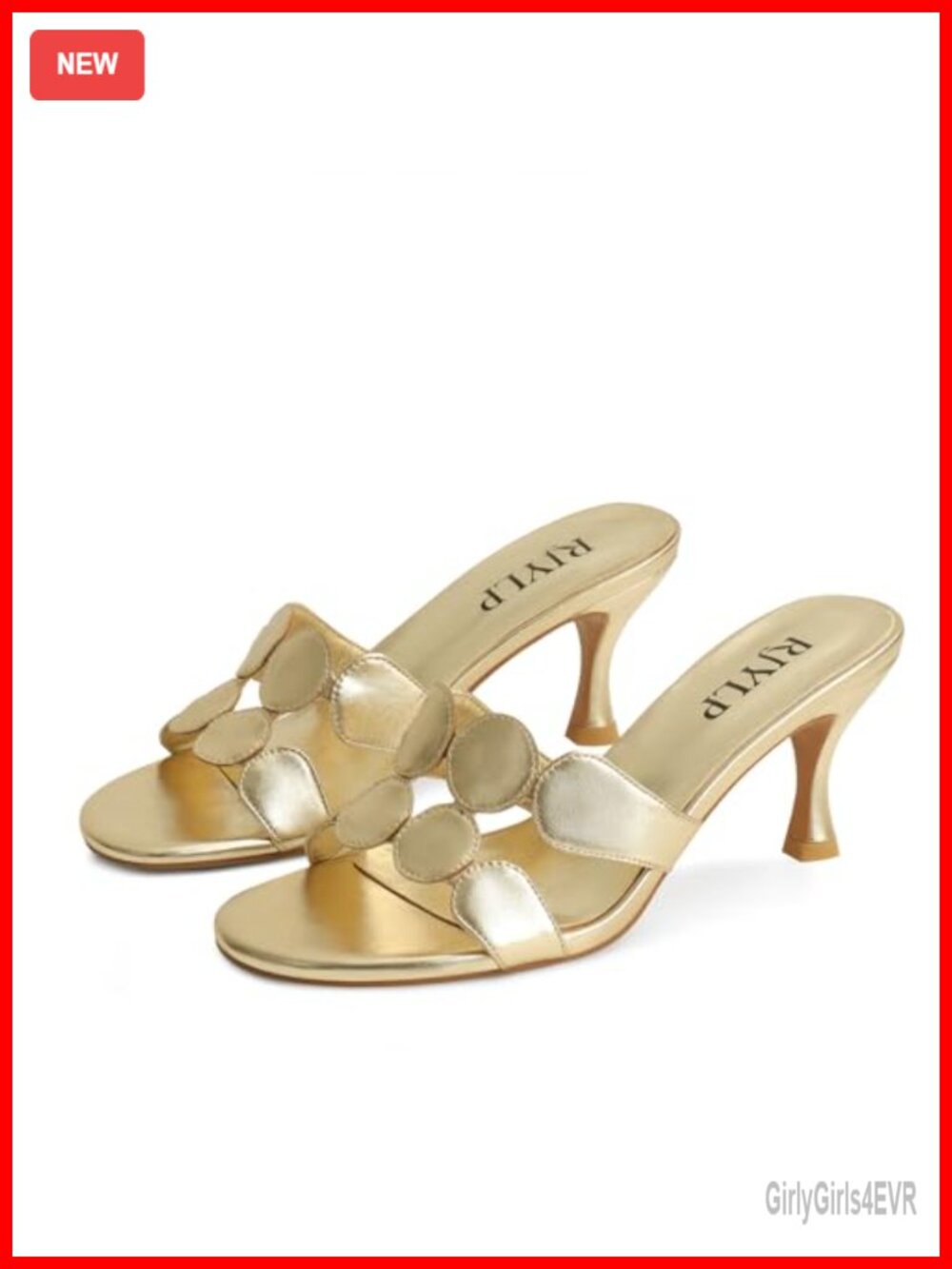 Faux Leather Kitten Heel Mules Cutout Slip On Sandals Women Dressy Casual